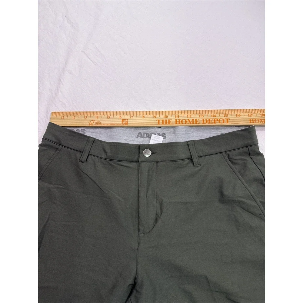 Adidas Pants Men 34x32 KHAKI GRN Straight Golf Flat Front  Climacool PERFORMANCE